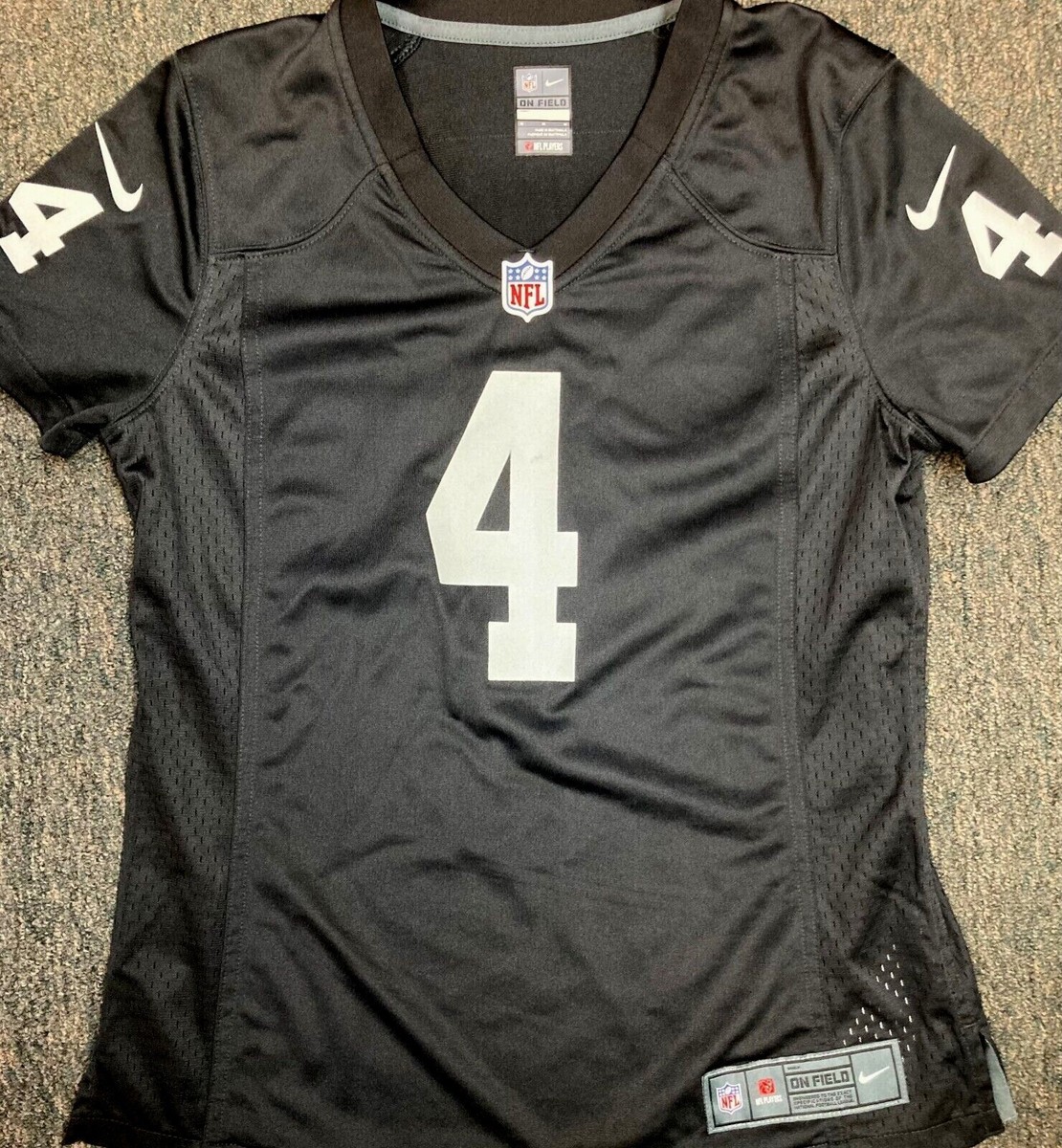 LAS VEGAS RAIDERS DEREK CARR #4 NIKE AUTHENTIC GAME WOMENS MED
