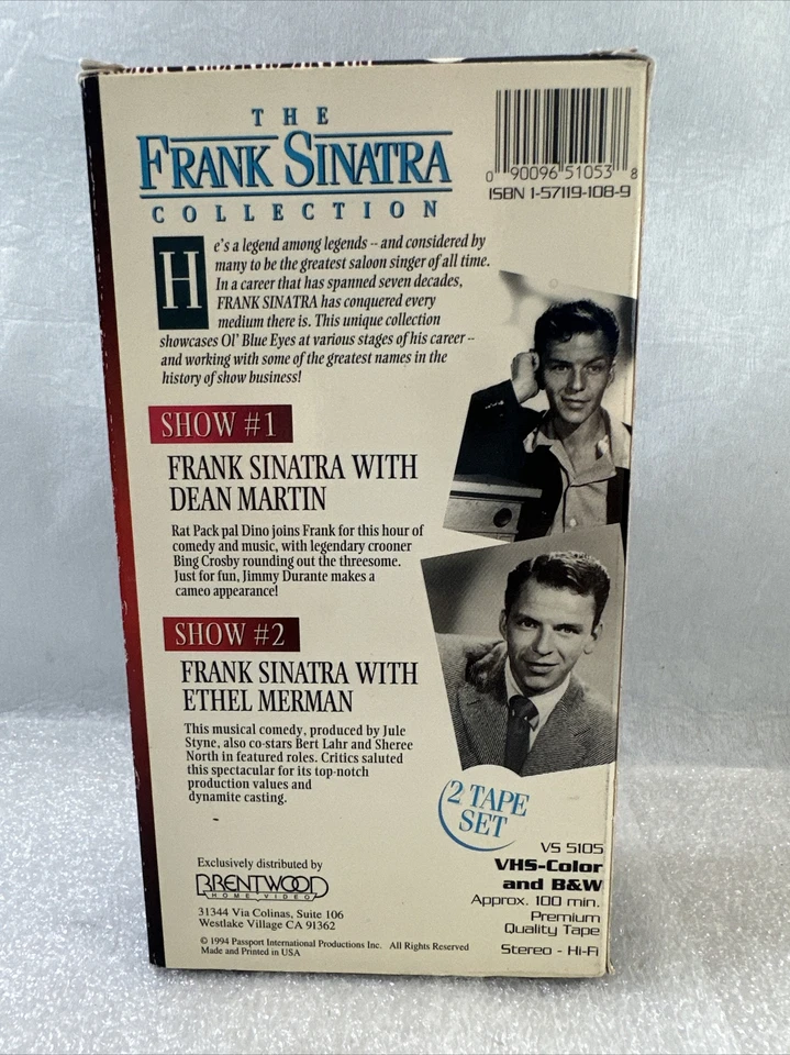 Frank Sinatra Collection Dean Martin & Ethel Merman 2 VHS Set - Image 3 of 4