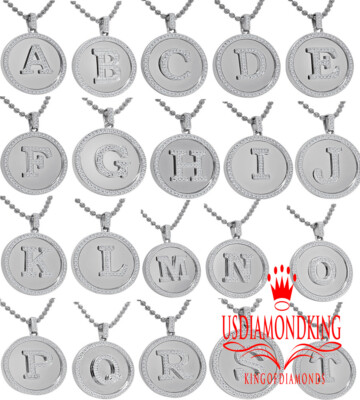 10K Weißgold echter Diamant 1,00 ctw Anfangsbuchstabe Alphabet Anhänger Charm
