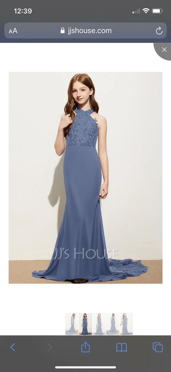Slate blue junior bridesmaid dresses sale