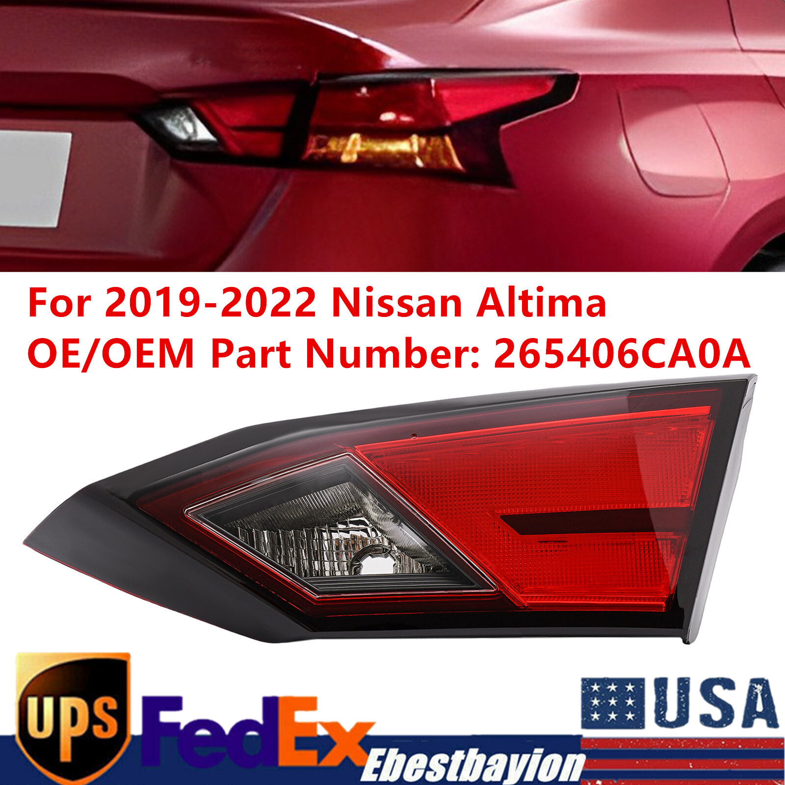 2019-2022 Nissan Altima RH Inner Tail Light Assembly Rear Brake Lamp