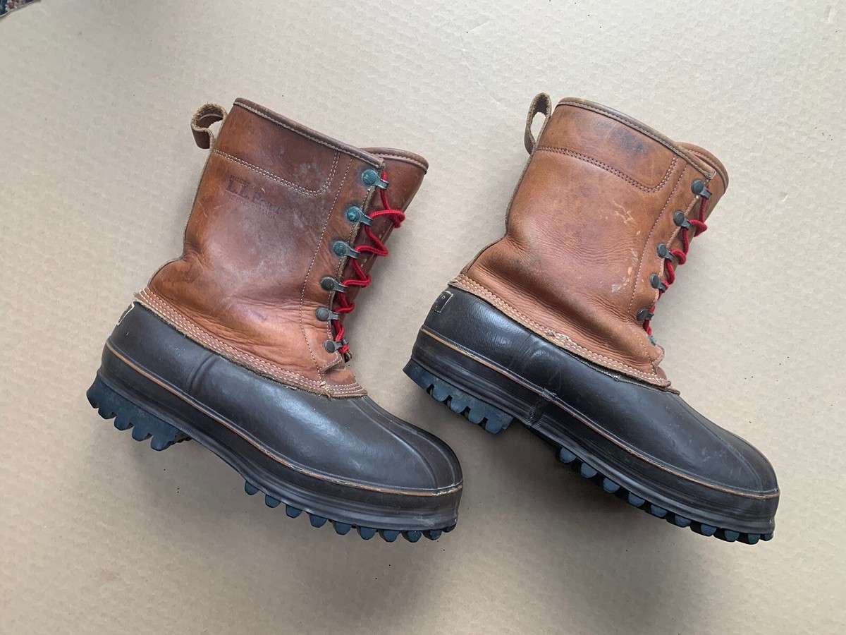 Vintage L.L. Bean Men’s 9 leather duck boots outdoor farm chore waterproof hunt LL Bean Mens 16 main image 2