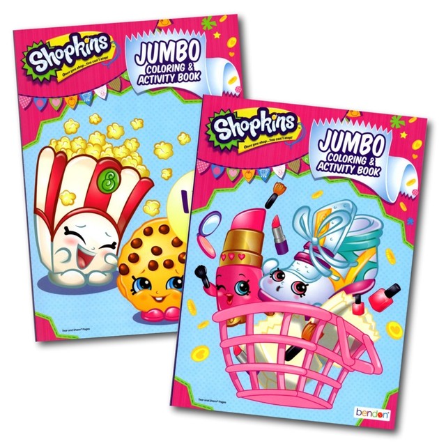 Bendon Shopkins Jumbo coloring and activity 2 Books a set ( Design