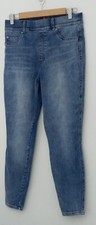 Spanx Jeans Women's Size Large Blue Pullon Medium Wash Ankle Skinny Pre-owned