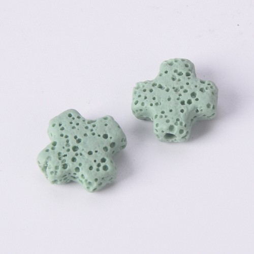 10pcs Natural Volcano Lava Stone 14mm Cross Shape Loose Beads For Jewelry Making - Picture 11 of 18