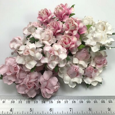 1-1/2'' or 3.75cm Pink Shade DIY Paper Flower Wedding Card Scrapbook Rose R21/00J