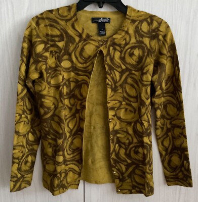 NWOT Will Smith Cardigan Olive Green 100% Marino Wool Sweater Women Small