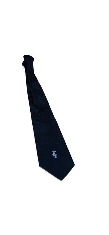 Corbata Serge Saint Yves Original Para Hombre Azul Marino Estampado Floral Logo Nueva Sin Etiquetas Foto 4 de 4