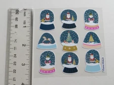Violette Stickers - BLUE SNOWGLOBES - 4x4 Square NEW RELEASE Stickers #K266