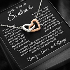 To My Soulmate Gift for Girlfriend, Fiance, Wife Necklace,Valentine Day Gift