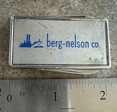Vintage Advertising Pocket Knife Berg-Nelson Co Shipping