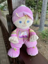 Fisher Price Baby's 1st first doll Pink Rattle Plush stripes circles 2008 10  