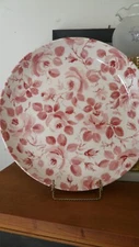 SPODE PINK FLORAL ROUND PASTA DISH/SERVING PLATE--11 1/2 INCHES-- ENGLND