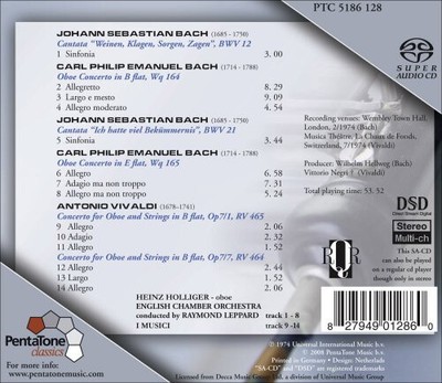 Bach: Sinfonias from Cantatas; C.P.E. Bach, Vivaldi: Oboe Concertos [Audio CD]