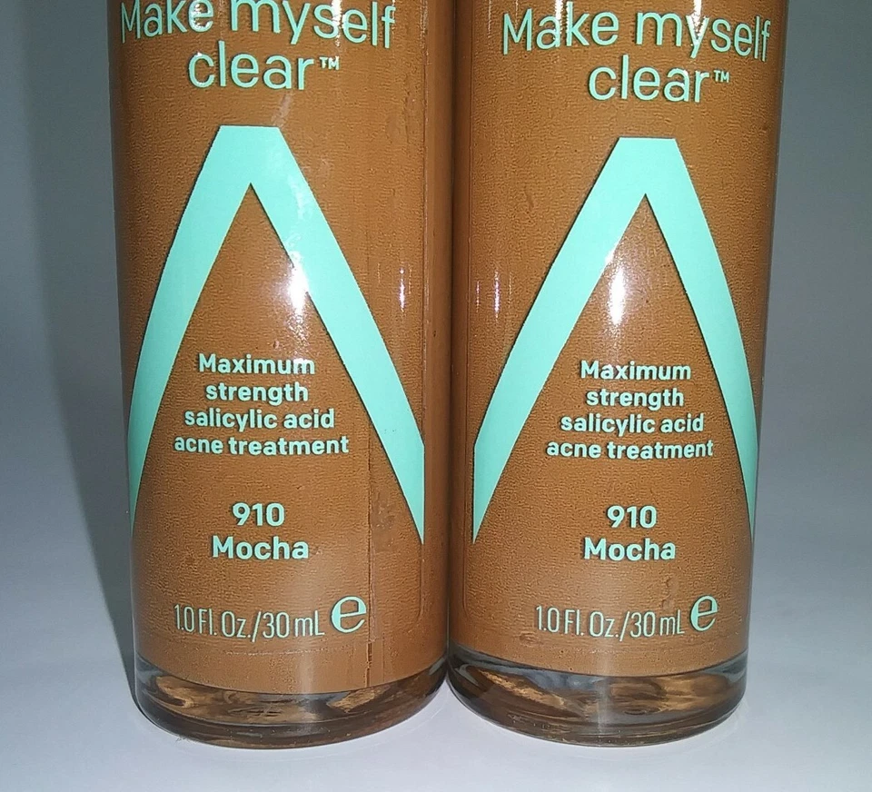 Lot of 2 Mocha Almay Make Myself Clear Complexion Liquid Makeup #910 - Image 4 of 4