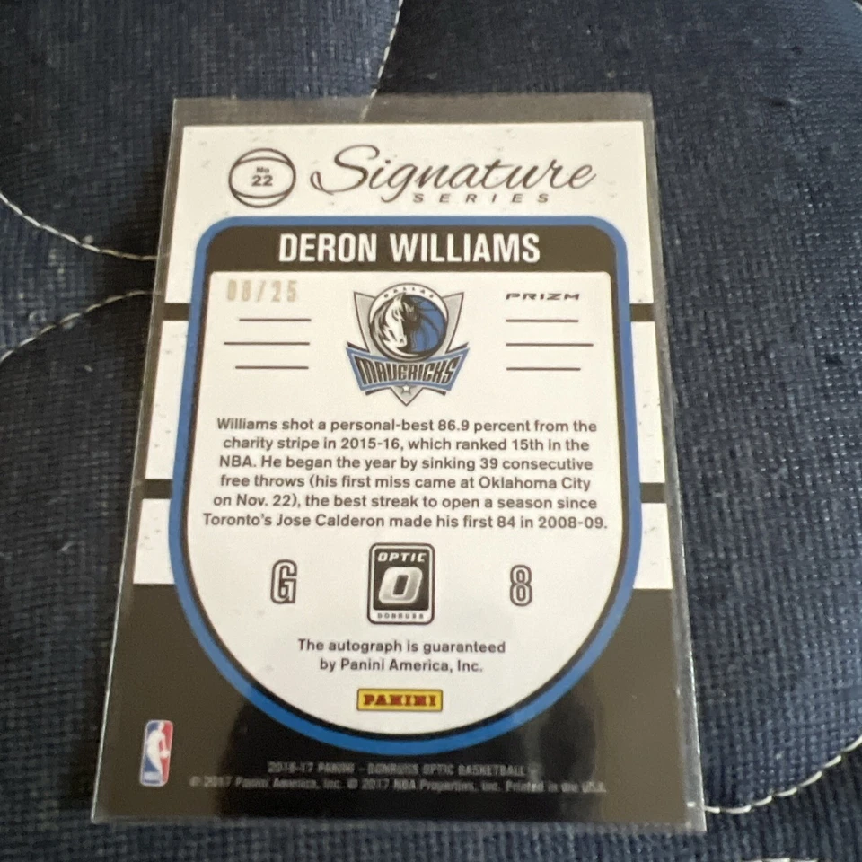 2016 Donruss Optic 签名系列 Deron Williams 粉色亲笔签名球衣 # 8/25 — 第 2/3 张图片