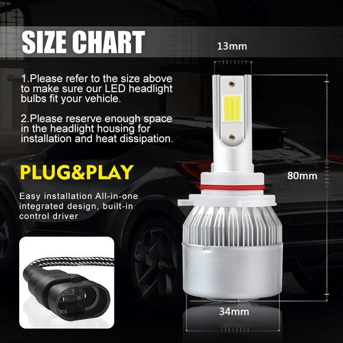 For Acura TSX 2009-2014 Combo HID/LED Headlight High Low Beam Fog Light Bulbs C6 - Picture 4 of 20