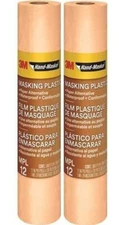 2 Masking Plastic, 12 in x 120 yds, Easy To Wrap Around Objects, No Paint Bleed