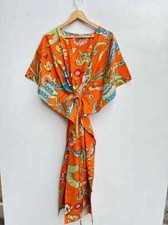Indian Vintage 100 Cotton Long Beach Maxi Kaftan Dress One Size Caftan Kimono
