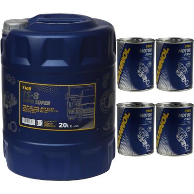20L MANNOL TS-8 UHPD Super 5W-30 API CI-4 Motoröl Motorspülung Motor Flush