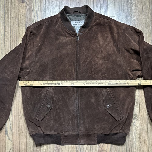 Vintage AKA Eddie Bauer Brown Suede Leather Jacket Men’s Full Zip SZ Medium - Picture 5 of 14