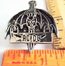 Ac-Dc pin vintage collectible old rock band music concert memorabilia pinback