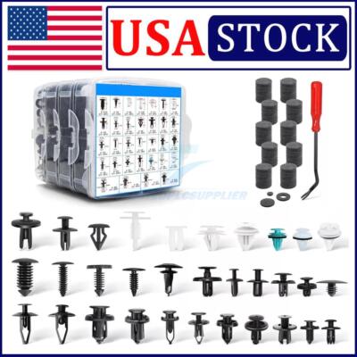1101Pcs Car Retainer Auto Fasteners Push Trim Plastic Clips Pin Rivet Bumper Kit