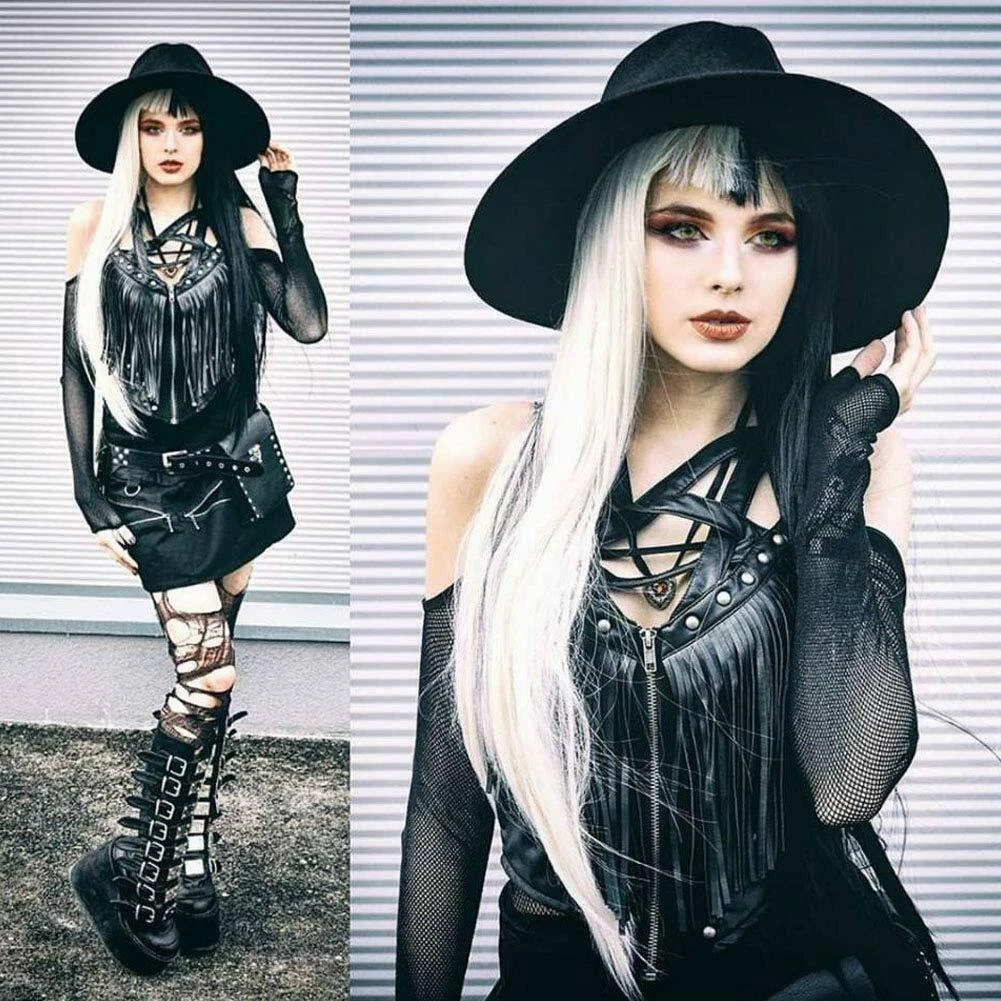 Half Black Rocker Half Black Half White Hair Tumblr