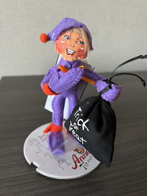 NEW 2020 ANNALEE 5'' PIXIE ELF DECORATIVE DOLL PURPLE ''TRICK OR TREAT'' STYLE