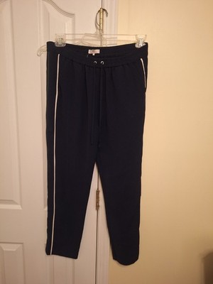 Parker Lounge Pants Navy With Green And White Stripe Down Sides Size 6
