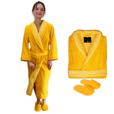 Faccia dei Colori, Cotton Bathrobe & Slippers Set   Made in Europe