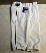 NEW Mizuno Youth 3XL Baseball Short Pants Performance White w/ Navy Blue Piping