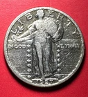1927 US Standing Liberty SILVER Quarter! "Philadelphia" Mint! VF Details! Coin!