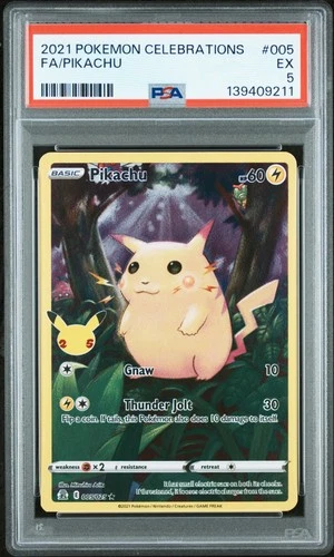 2021 POKEMON CELEBRATIONS #005 FULL ART/PIKACHU PSA 5