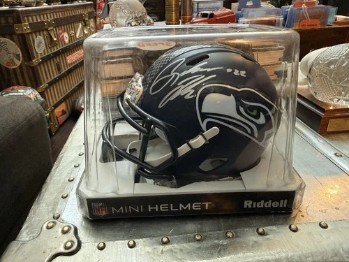 Robert Turbin Signed Seattle Seahawks Blue Riddell Football Team Helmet NIB