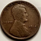 1914 Lincoln Wheat Cent Philadelphia AG-G Heavy Wear Circulated Penny BN949