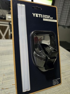 Genuine YETI Rambler Bottle Straw Cap Fits all Rambler Bottles w/2 Straws New N