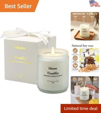 Beautifully Packaged 7oz Vanilla Candle - Natural Soy Wax, Perfect for Gifting