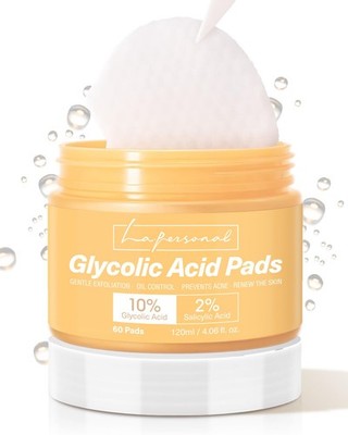 Glycolic Acid Pads with AHA & BHA, Exfoliating Toning Pads for Face, Dual-Tex...