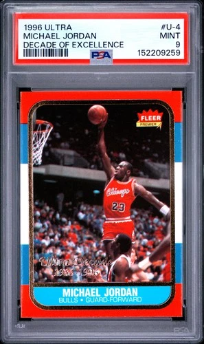 1996 FLEER ULTRA DECADE OF EXCELLENCE #U-4 MICHAEL JORDAN PSA 9