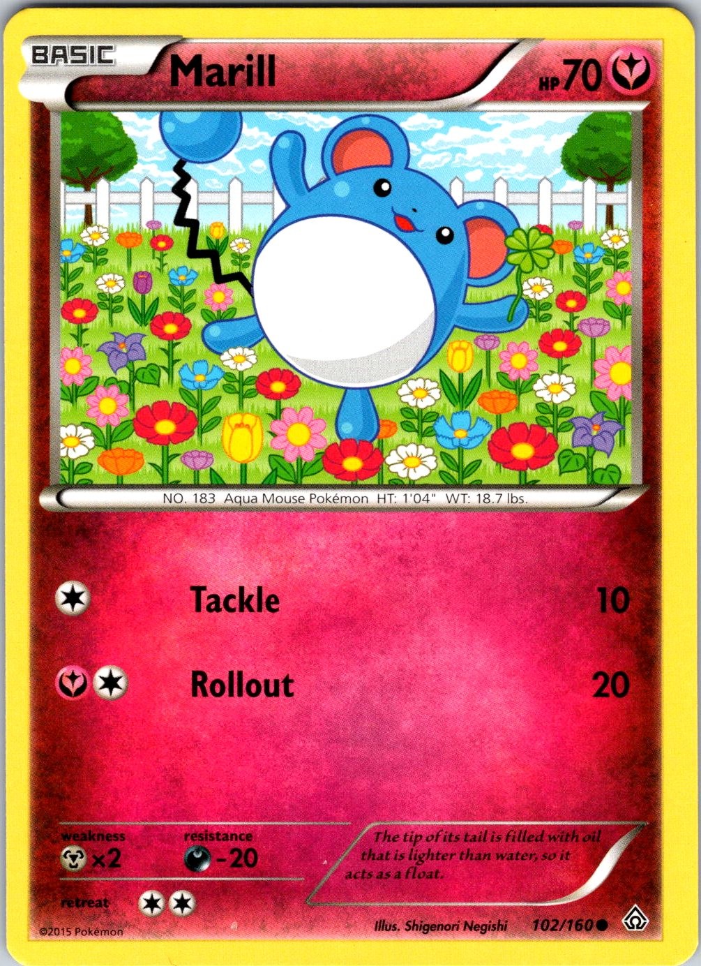 Marill 102/160 XY - Primal Clash Pokemon NM Normal