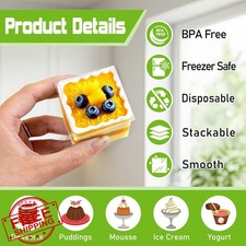 Slomg 100pk 5oz Dessert Cups, Lids Spoons, Clear Plastic Parfait Bowls