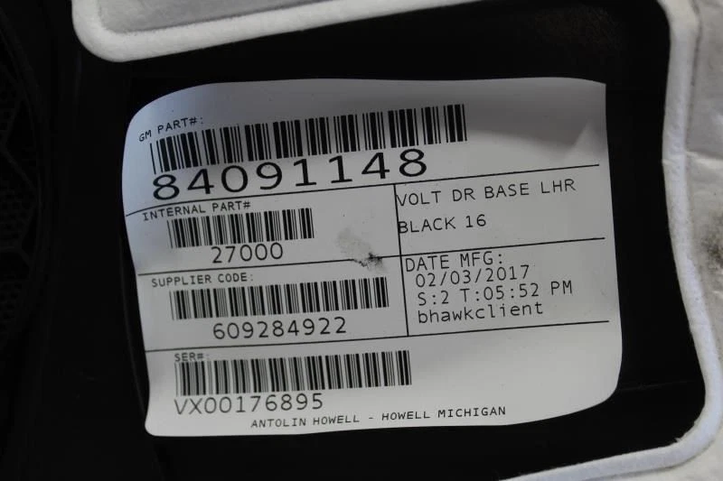 Chevrolet Volt 2016 2017 2018 2019 panel de moldura de puerta trasera izquierda 4aa negro 84091148 Foto 4 de 4