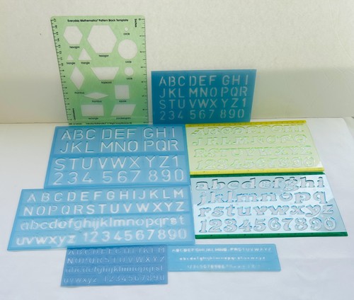 Stencil Templates, Letters/Numbers/Shapes, Misc. Sizes & Styles, Lot of 8