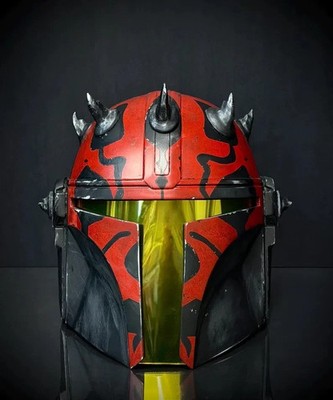 Star Wars Darth Maul Inspired Mandalorian Helmet LARP Cosplay Bounty Hunter Gift