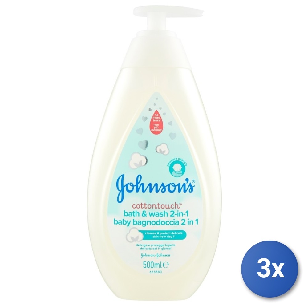 3X Johnson'S Baby 500 ML Cotton Touch Shower Gel