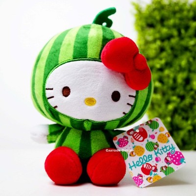 Hello Kitty & Friends Cosplay Costume Fruits Watermelon 6'' Soft Plush Doll NEW