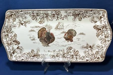 Williams Sonoma Plymouth Turkey Two Turkey Small Platter 14 x 7 ~ NEW 2025!