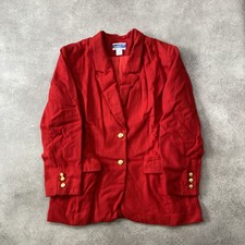 Pendleton Blazer Womens 12 Virgin Wool USA Made Long Sleeve, Red