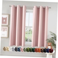 Blackout Curtains for Girls Bedroom Living 40"W x 63"L Pack of 2 Baby Pink